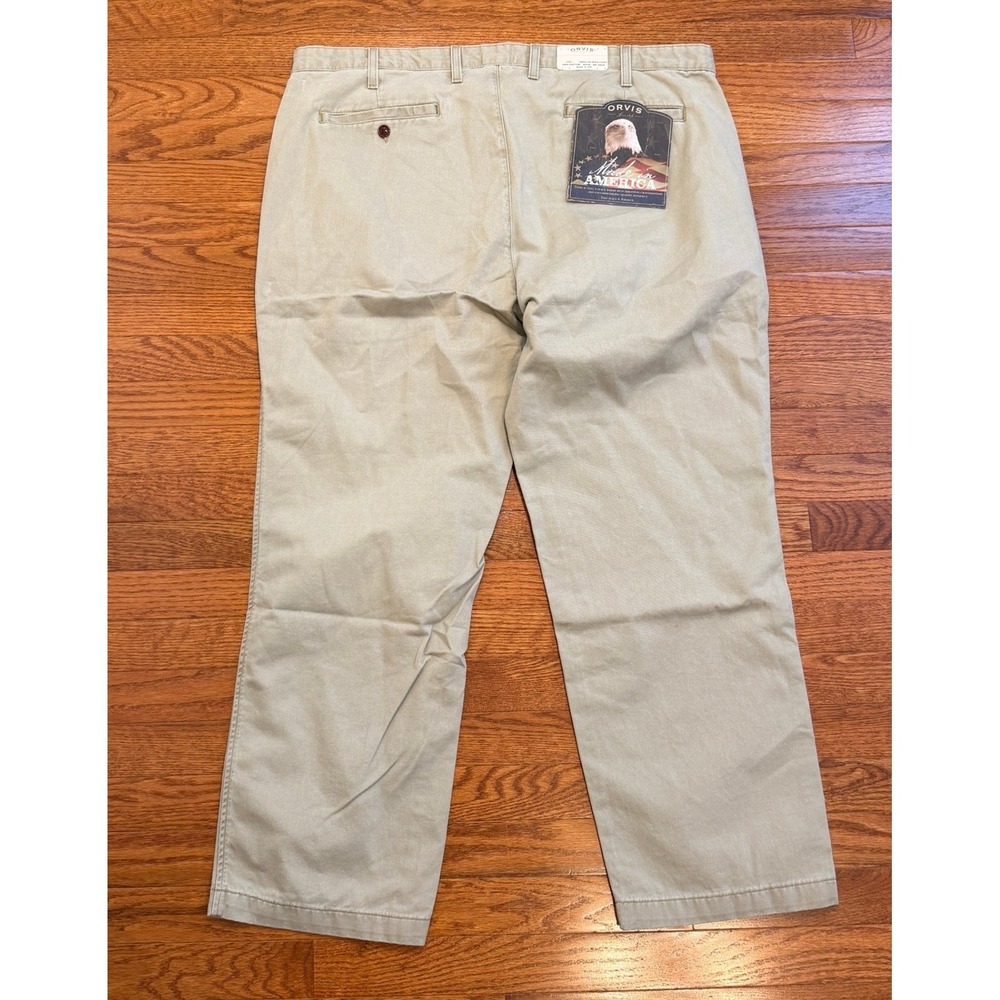 New Vintage Orvis American Made Chino Pants Mens 40x30 Khaki Cotton Twill USA
